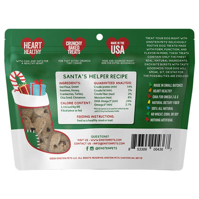 KingWholesale Einstein Pets Santa's Helper Holiday Dog Treats, All Natural, Made in USA 8 oz.