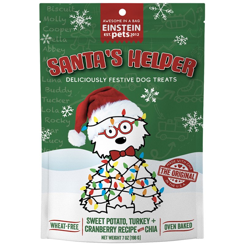 KingWholesale Einstein Pets Santa's Helper Holiday Dog Treats, All Natural, Made in USA 8 oz.