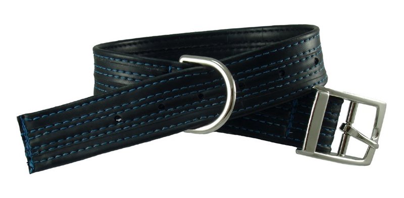 Etta Says! Recycled Rubber Dog Collar - Cool Blue, Medium