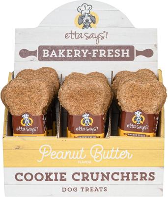 Etta Says! Peanut Butter Cookie Crunchers Dog Treats, 1 oz