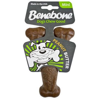 Benebone Wishbone Durable Dog Chew Toy for Aggressive Chewers, Real Peanut, Made in USA, Small, for Any breed