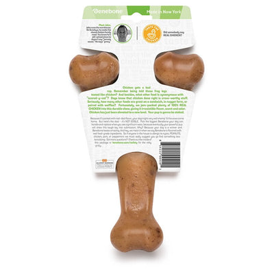 Benebone Wishbone Durable Dog Chew Toy for Aggressive Chewers, Real Chicken, Made in USA, Large