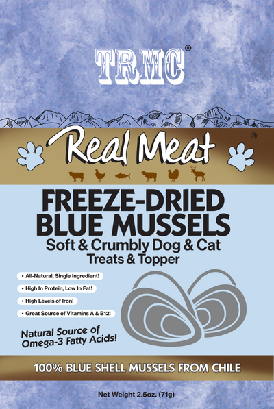 The Real Meat Company Freeze-Dried Blue Mussels Dog & Cat Treats, 2.5 oz