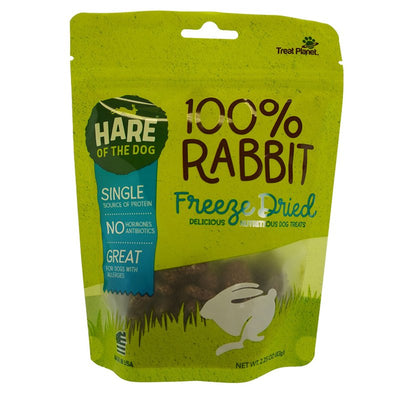 TREAT PLANET Hare of The Dog 100% Rabbit Freeze-Dried Dog Treats, 2.25-oz