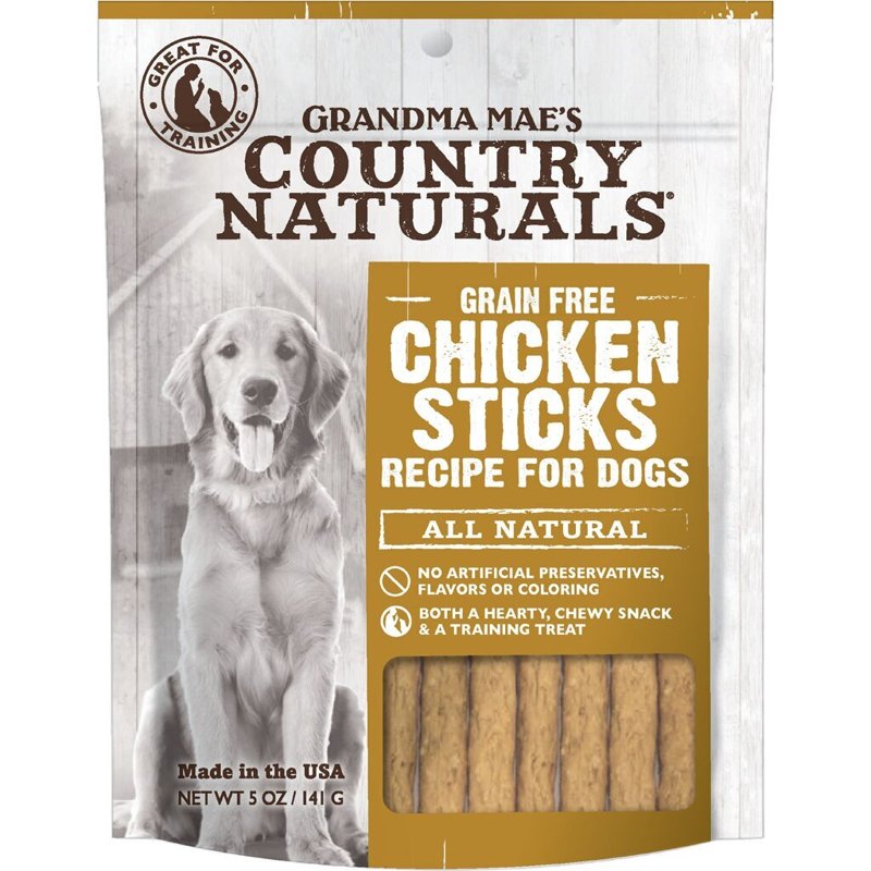 Grandma Mae's Country Naturals Grain Free Chicken Sticks Chewy Dog Treats, 5 Ounces