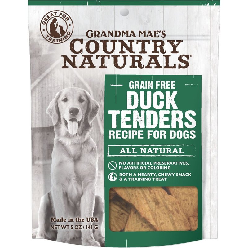 Grandma Mae's Country Naturals Grain Free Duck Tenders Chewy Dog Treats, 5 Ounces