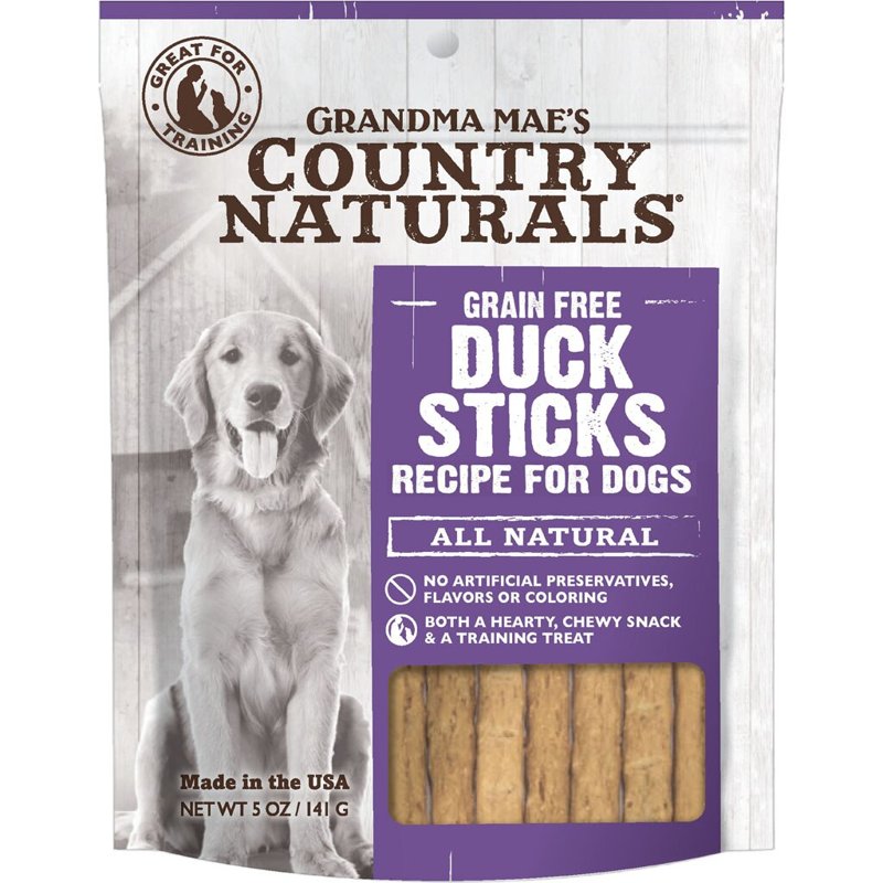 Grandma Mae's Grain-Free Duck Sticks, 5 Ounces, All Natural Dog Training Treats Made in The USA