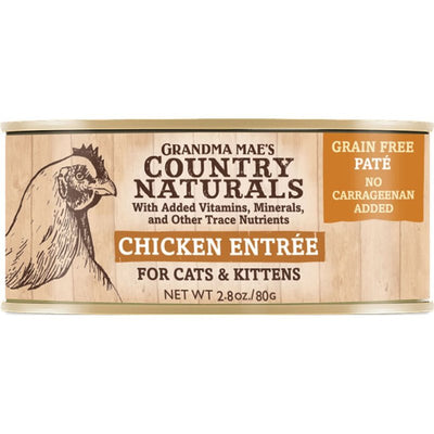 Country Naturals Grandma Mae's Chicken Entree Case of 24-2.8 Oz Cans Cat Food