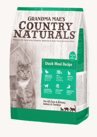 Grandma Mae's Country Naturals Grain Inclusive Dry Cat & Kitten Food 6 LB Duck Meal Recipe