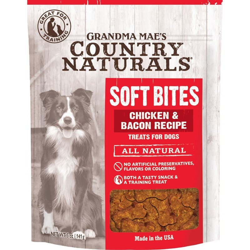 Grandma Mae's Country Naturals Chicken and Bacon Dog Treats and Snacks |All Natural | Made in The USA | 5 oz.