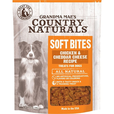 Grandma Mae's Country Naturals Chicken and Cheddar Cheese Soft Bites Dog Treats and Snacks |All Natural | Made in The USA | 5 oz.