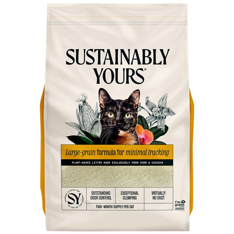 Sustainably Yours Natural Cat Litter, Large Grains, 13 lbs