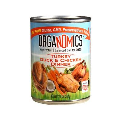 Evanger's OrgaNOMics Turkey, Duck & Chicken Dinner Grain-Free Pate Wet Dog Food, 12.5 oz Can