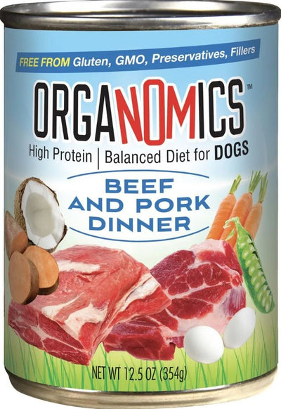 Evanger's OrgaNOMics Beef & Pork Dinner Grain-Free Pate Wet Dog Food, 12.5 oz Can