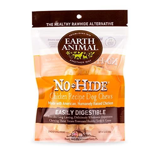 Earth Animal No Hide Small Long Lasting Dog Chew Rolls, Chicken, 2 Count Pack of 1