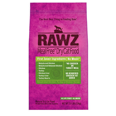 Rawz Dehydrated Chicken, Turkey & Chicken Recipe Natural Meal Free Dry Cat Food (3.5 Pound (Pack of 1), Chicken & Turkey)