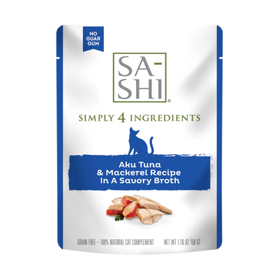 RAWZ Sa-Shi Aku Tuna & Mackerel Cat Food Recipe in Savory Broth, 1.76 oz Pouch
