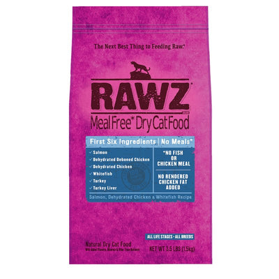 Rawz Salmon, Dehydrated Chicken & Whitefish Recipe Natural Dry Cat Food (3.5lb, Salmon, Dehydrated Chicken & Whitefish)