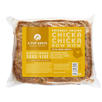 A Pup Above, Gently Cooked Friendly Grains Chicka Chicka Bow Wow with Bone Broth Frozen Dog Food, 16 Ounce