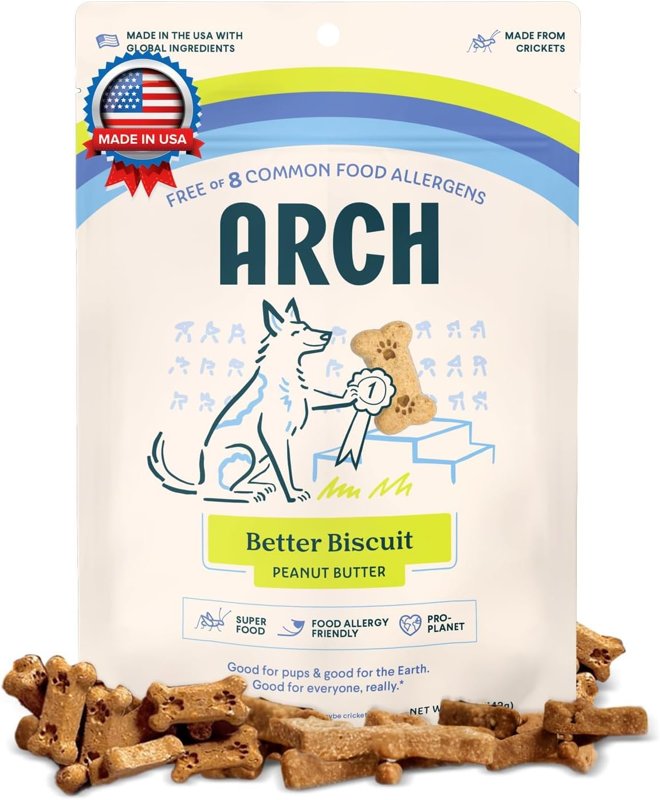 Arch Better Biscuit Dog Treats | Hypoallergenic, Made in The USA, Gluten-Free, Eco-Friendly | High Protein, Natural High Value | Sensitive Stomach Approved | Better For Your Dog, Better for The Planet