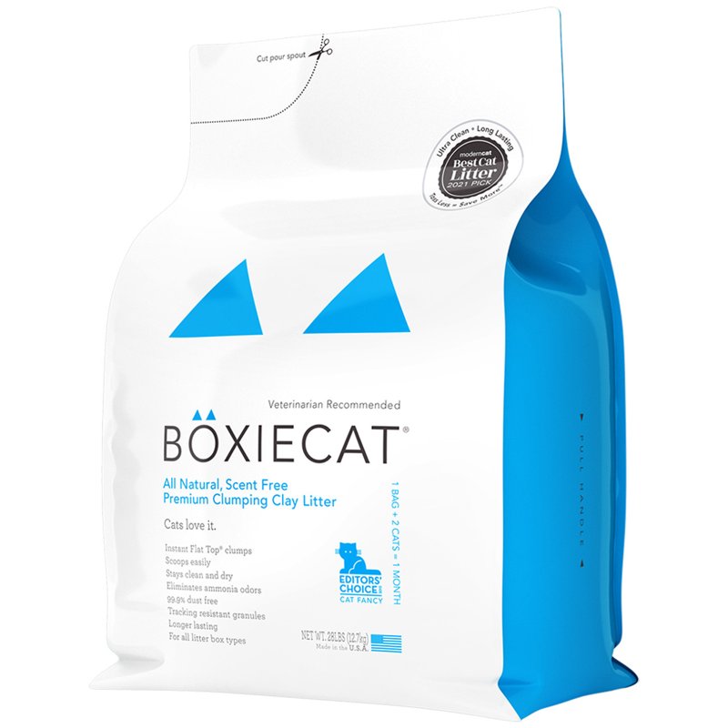 Boxie® Unscented 30 Day Natural Odor Control Cat Litter, 28lb Clumping Clay Kitty Litter