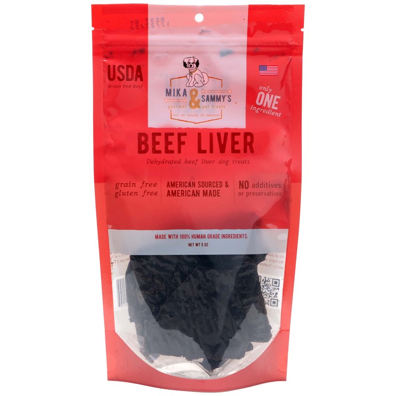 Mika & Sammy's Gourmet Jerky Dog Treats Made in The USA. (Beef Liver 5 Oz)