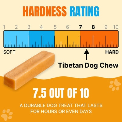 Tibetan Dog Chew Yak Cheese Sticks (1 Large Chew) - Natural, Handmade Large Dog Treats, Long-Lasting, Easy Digest, Ideal for Aggressive Chewers, Supports Oral Health, Grain and Gluten Free