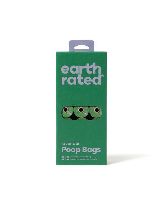 Earth Rated Dog Poop Bags, Guaranteed Leakproof and Extra Thick Waste Bag Single Refill Rolls for Dogs, Lavender Scented, 315 Count