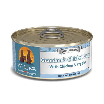 Weruva Classic Dog Grandma's Chicken Soup with Veggies Canned Wet Dog Food, 5.5 oz Can
