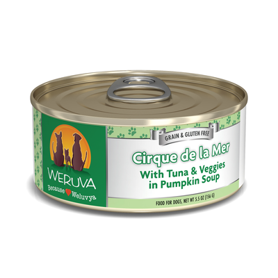 Weruva Classic Dog Cirque de la Mer Tuna & Veggies in Soup Wet Dog Food, 5.5 oz Can
