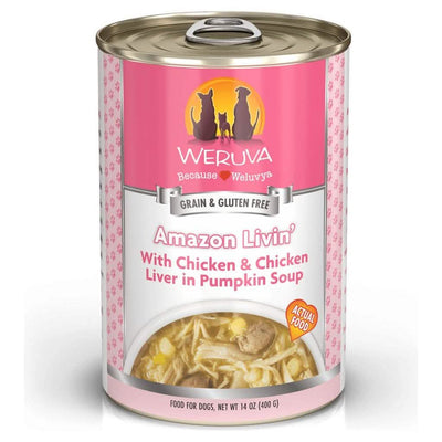 Weruva Classic Dog Amazon Livin' Chicken & Chicken Liver Wet Dog Food, 14 oz Can