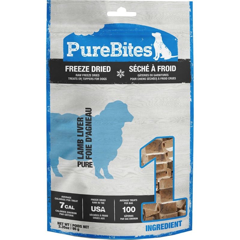 PureBites Freeze Dried Lamb Dog Treats 95g | 1 Ingredient | Made in USA