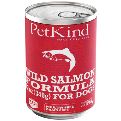 PetKind Grain-Free All Natural Dog Food, 13 oz cans (Pack of 12), Wild Salmon