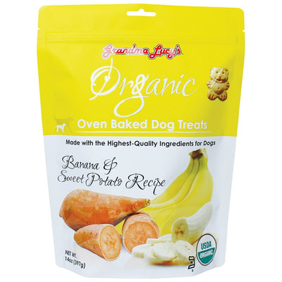 Grandma Lucy's Organic Oven Baked Dog Treats - Banana & Sweet Potato, 14 oz