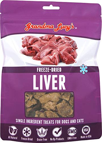 Grandma Lucyâ€™s Singles Pet Treat, Freeze-Dried Single Ingredient Treats for Dogs and Cats - Liver, 2.5 oz