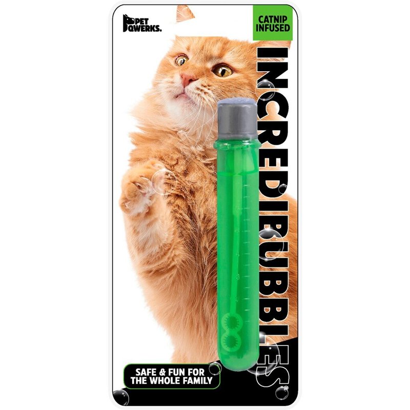 Pet Qwerks Incredibubbles Interactive Cat Toys - Long Lasting Edible Bubbles for Cats - Catnip Flavor - 20 ML