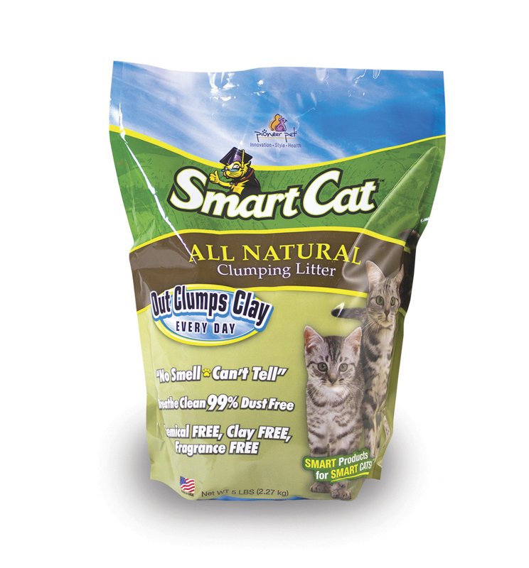 SmartCat All Natural Clumping Cat Litter - Chemical and Dust Free - Alternative to Clay and Pellet Litter - Unscented and Lightweight - 5 Pounds