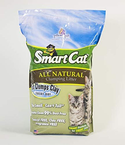 SmartCat All Natural Clumping Cat Litter, 20 Pound (320oz 1 pack) - Alternative to Clay and Pellet Litter - Chemical and 99% Dust Free - Unscented and Lightweight