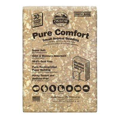 Oxbow Pure Comfort Small Animal Bedding - Odor & Moisture Absorbent, Dust-Free Bedding for Small Animals - Blend, 178 Liter Bag