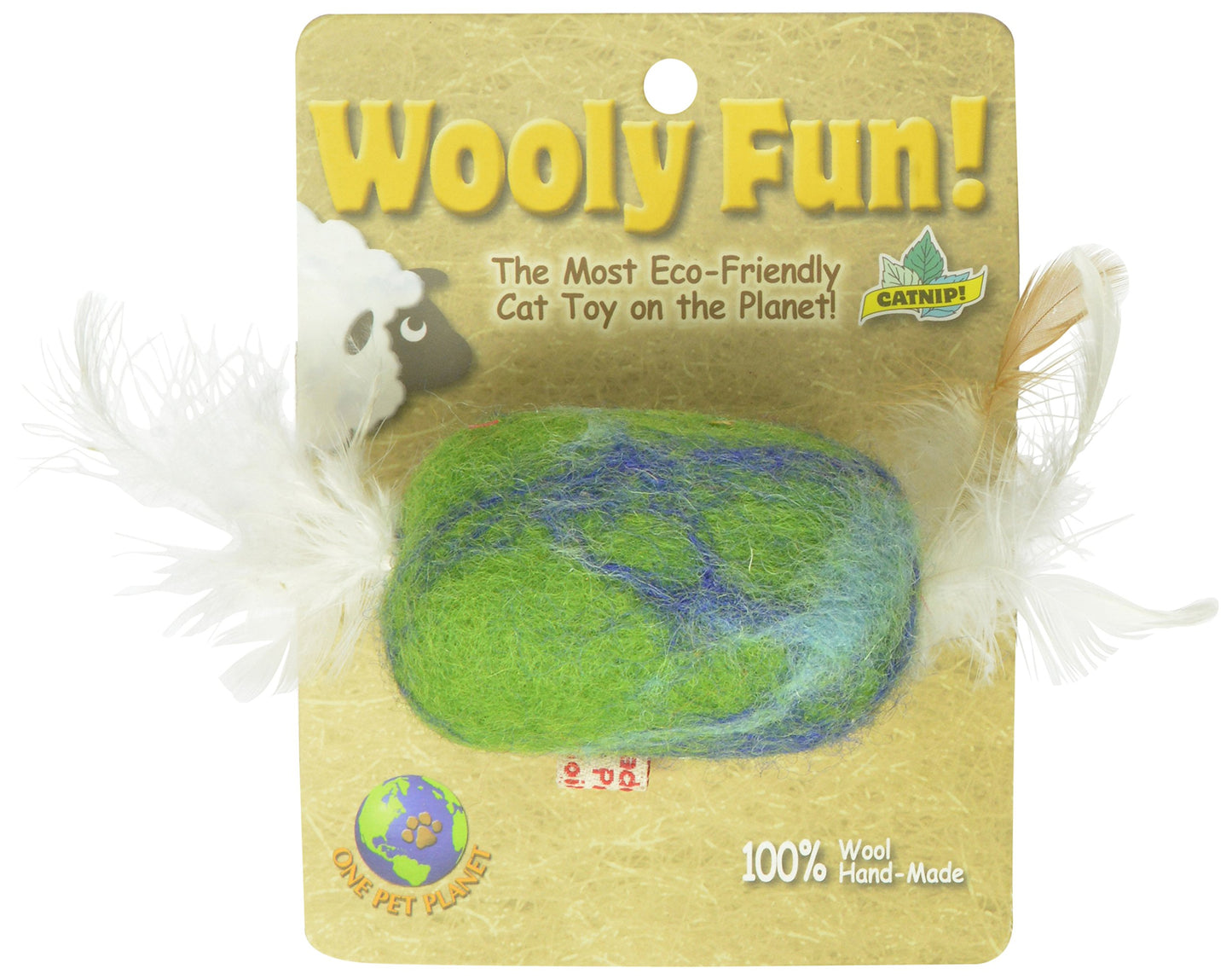 One Pet Planet Wooly Fun Feather Barrel-Large