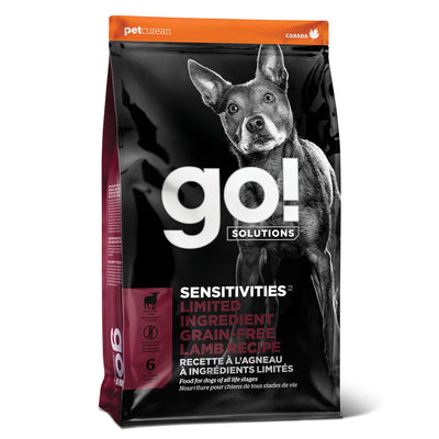 Go! Solutions Sensitivities Limited Ingredient, Grain-Free Dry Dog Food, Lamb Recipe for Sensitive Stomach, 22 lb Bag