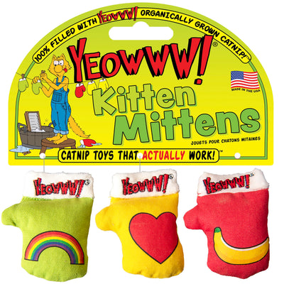 YEOWWW! Catnip Kitten Mittens, 1 Count