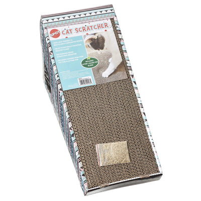 SPOT Ethical Products Corrugated Cardboard Cat Scratcher / 17" Ramp with Cutout/with Catnip and Silver Vine, Multi