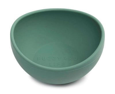 Fuzzyard Pet Silicone Dog Bowl, Non-Slip Bottom, Easy to Clean, Dishwasher Safe, Colorful Design (Myrtle Green, Medium)