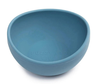 Fuzzyard Pet Silicone Dog Bowl, Non-Slip Bottom, Easy to Clean, Dishwasher Safe, Colorful Design (French Blue, Small)