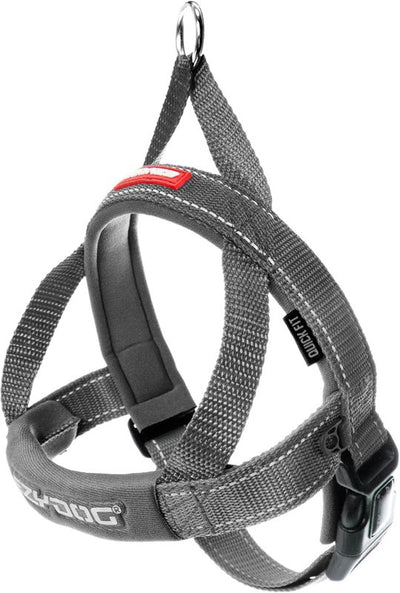 EzyDog Premium Quick Fit Adjustable Premium Dog Harness Vest with Reflective Stitching - Perfect for Training, Walking, and Control - Padded for Comfort (Large, Gray)