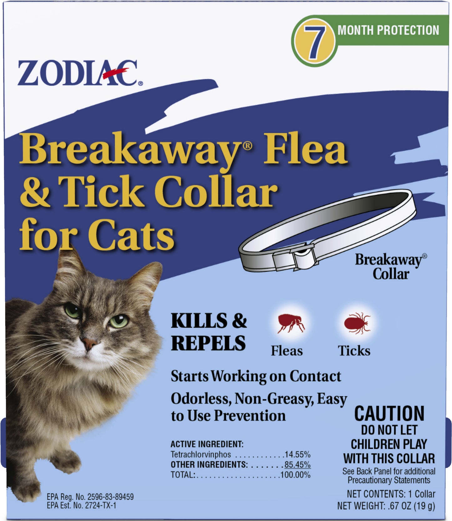Zodiac Breakaway Flea & Tick Collar For Cats