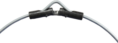 Close-up of a black DuraFlex bucket handle grip on a silver wire, labeled "PAT. PEND."