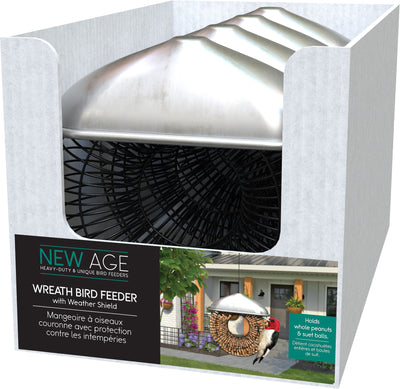 New Age Peanut & Suet Ball Wreath Feeder W/Roof (Pack Of 4)