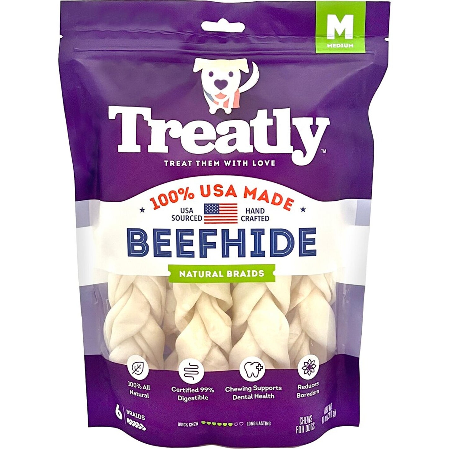 Treatly 100% Usa Beefhide Braids